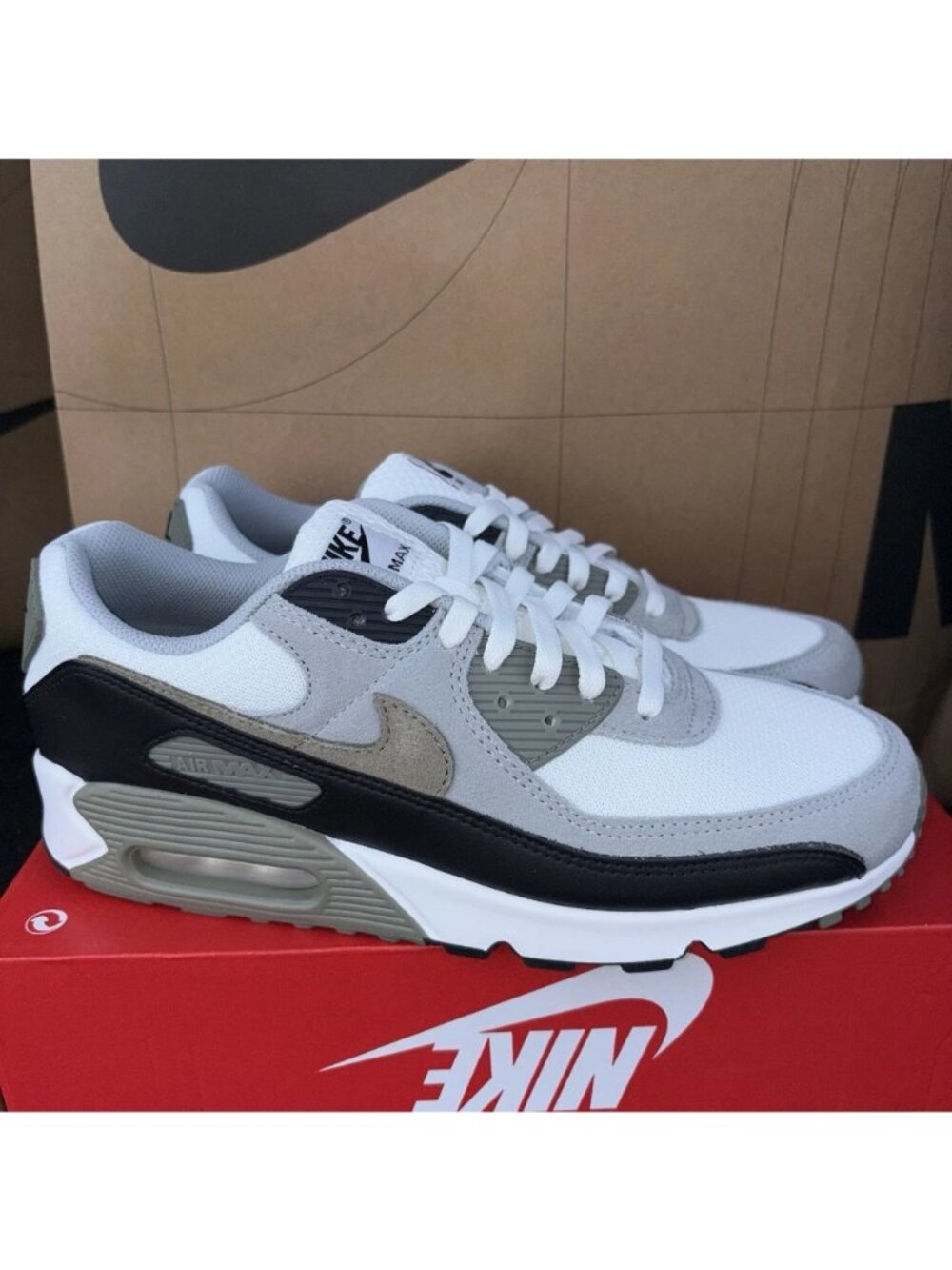 NEW Nike Air Max 90 Summit White Silver Sage DM0029 121 Men's Size 9